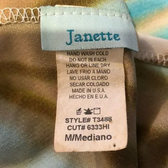 Janette Vintage 1990s Y2K Beachy Sleeveless Top Or Swim Cover Up Medium - Picture 8 of 8